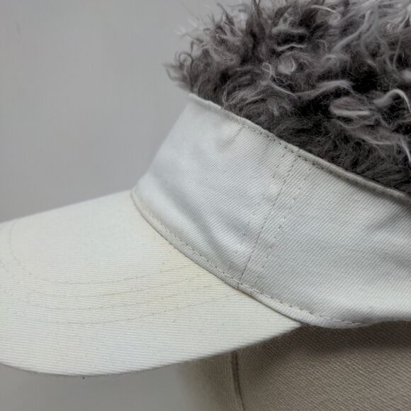 Flair Hair Strapback Sun Visor Hat Hair Wig White One Size Adjustable - Picture 4 of 9